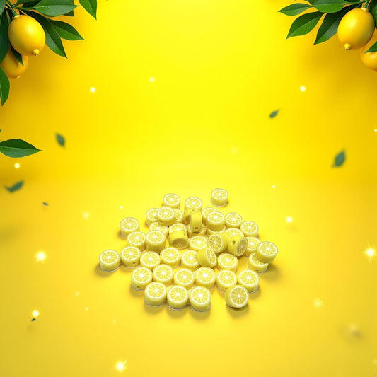200Pcs Yellow Lemon Polymer Clay Beads Fruit Charm Beads Flat Spacer Bead Jewelry Making Supplies for Necklace Earring Bracelet Making Lemon (10mm)