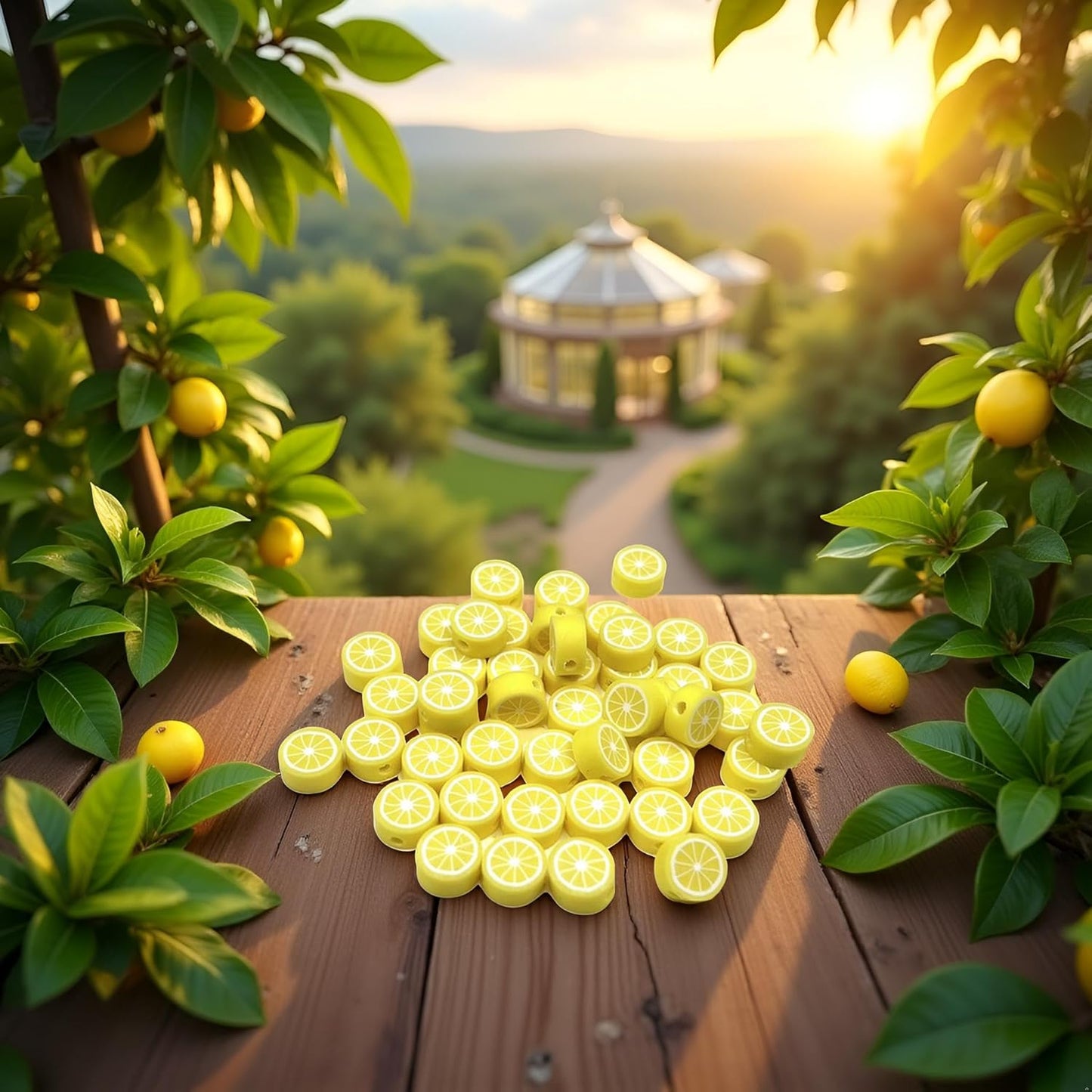 200Pcs Yellow Lemon Polymer Clay Beads Fruit Charm Beads Flat Spacer Bead Jewelry Making Supplies for Necklace Earring Bracelet Making Lemon (10mm)