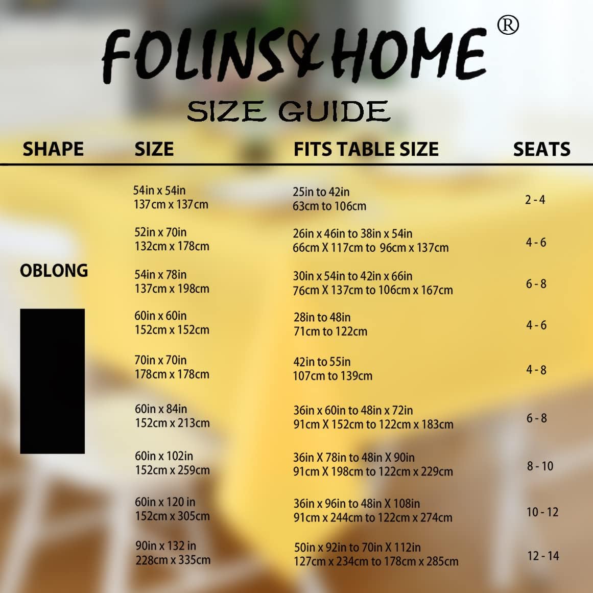 Yellow Rectangle Tablecloth Wrinkle Free Waterproof Polyester Table Cloths Spillproof Heavy Duty Washable Table Cover for Party, Banquet, Indoor and Outdoor - Square/Oblong, 54 x 54 inch