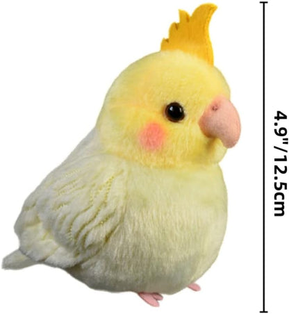 4.9'' Lifelike Yellow Cockatiel Parrot Stuffed Animal Bird Plush Toy | Realistic, Soft, Cuddly, Cockatiel, Stuffed Birds, Plushie Doll, Yellow Bird, Home Decor, Gifts for Kids