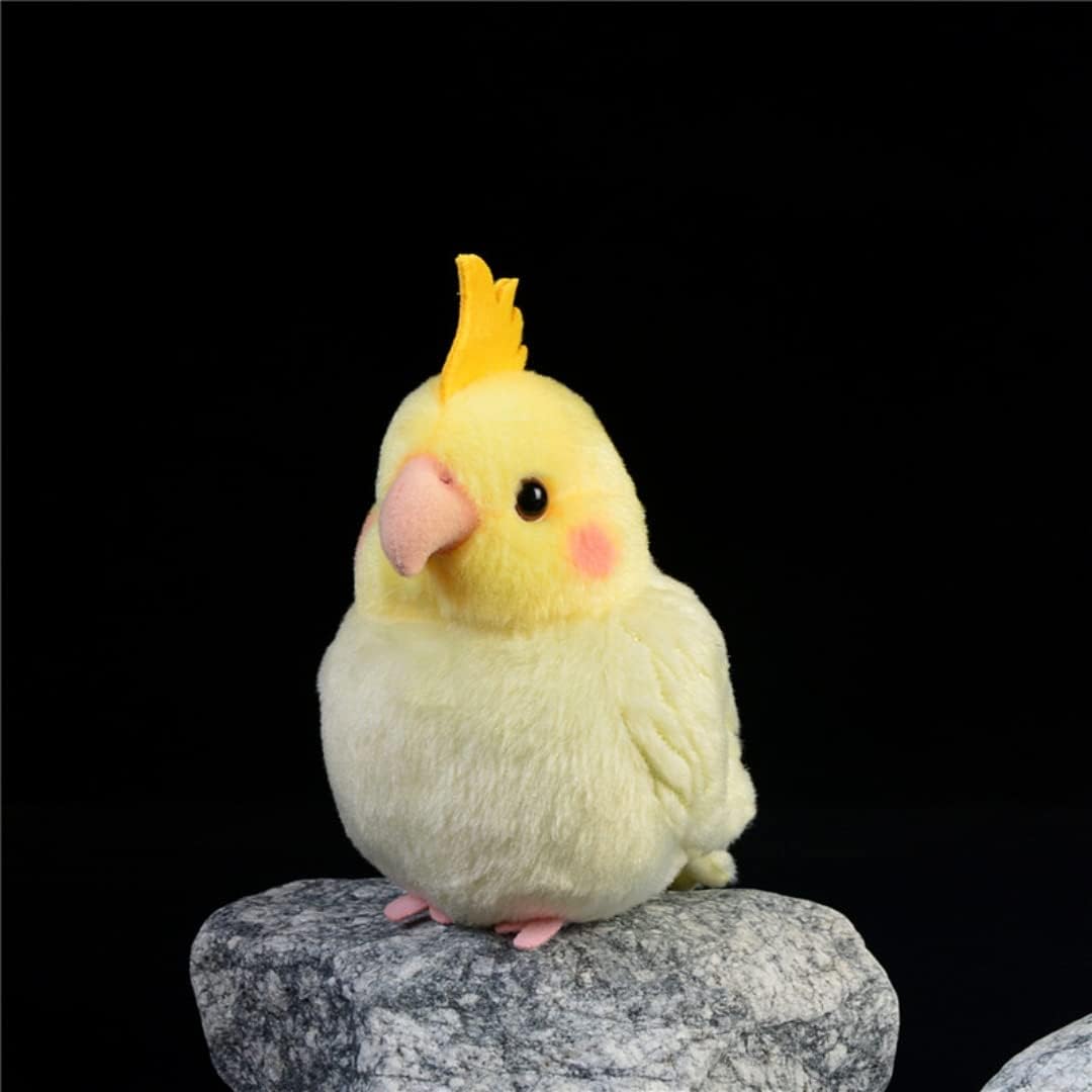 4.9'' Lifelike Yellow Cockatiel Parrot Stuffed Animal Bird Plush Toy | Realistic, Soft, Cuddly, Cockatiel, Stuffed Birds, Plushie Doll, Yellow Bird, Home Decor, Gifts for Kids