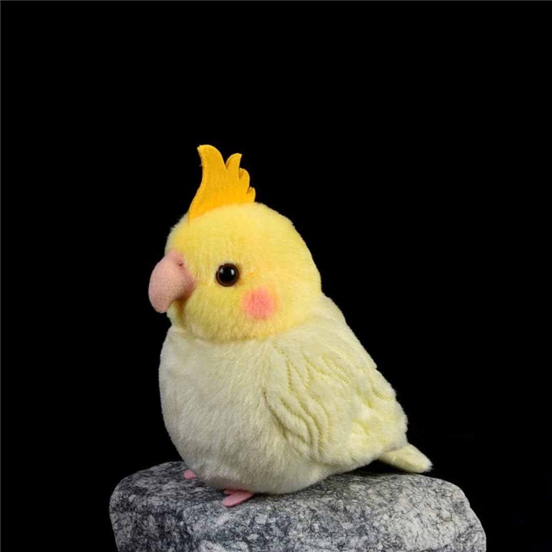 4.9'' Lifelike Yellow Cockatiel Parrot Stuffed Animal Bird Plush Toy | Realistic, Soft, Cuddly, Cockatiel, Stuffed Birds, Plushie Doll, Yellow Bird, Home Decor, Gifts for Kids