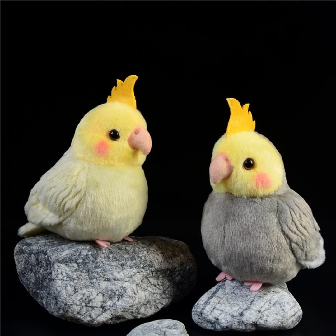 4.9'' Lifelike Yellow Cockatiel Parrot Stuffed Animal Bird Plush Toy | Realistic, Soft, Cuddly, Cockatiel, Stuffed Birds, Plushie Doll, Yellow Bird, Home Decor, Gifts for Kids