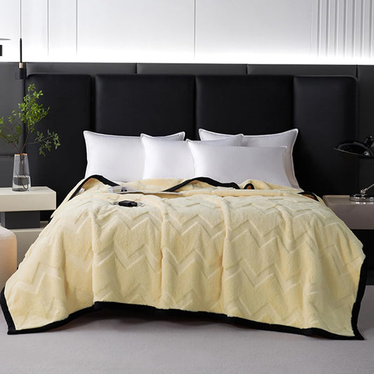 Winter Blankets Queen Size, Throw Blanket for Couch Decorative, Rabbit Plush Faux Fur Throw Blanket for Bed, Fluffy Soft Cozy Thick Warm Christmas Blanket, Twin Blanket(100x150 cm,Yellow)