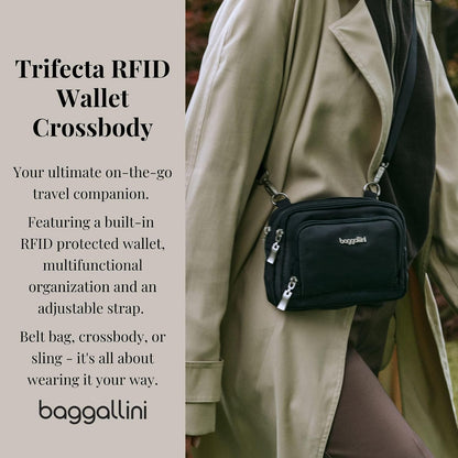 Triple Zip with Front Wallet/Trifecta RFID Wallet Crossbody
