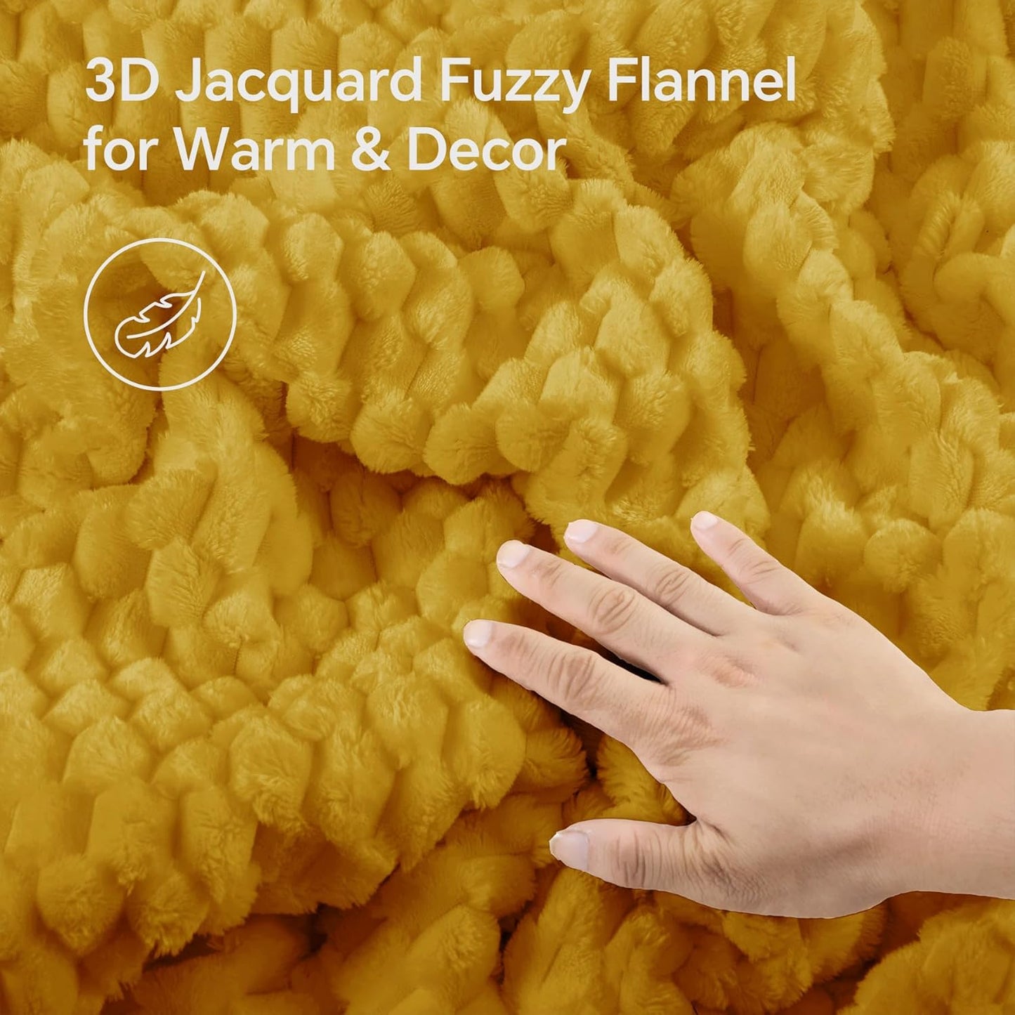 Fluffy King Size Comforter Set - Yellow Fleece Soft Comforter for King Size Bed, Luxury Warm Bedding Set for Winter, Fuzzy Bed Set 3 Pieces (1 Comforter, 2 Pillowcases)