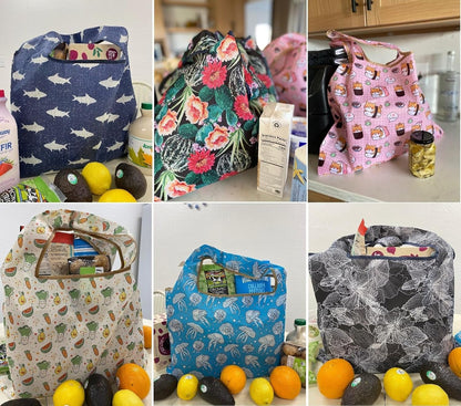 Large Foldable Tote Nylon Reusable Grocery Bags