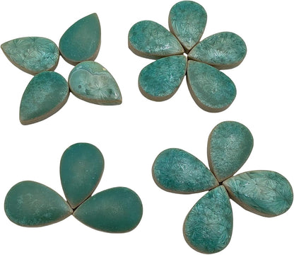 105PCS 1.1"x 0.7" Ceramic Raindrop DIY Mosaic Tiles, 1.1LB Mosaic Tile Pieces for Handmade Mosaic Making Kits Art Projects Home and Outdoor Decoration (Ice Crystal Green)