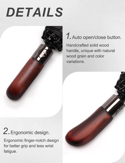10 Ribs 46" Travel Sun & rain Automatic Reverse Umbrella, for Windproof Umbrella, Compact Parasol with 95% UV Protection for women and men