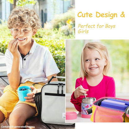 Lunch Box Kids,Premium Insulated Lunch Bag for Girls Boys,Soft Bag Mini Cooler Back to School Thermal Reusable Lunch Bag for Work School Picnic (Yellow)