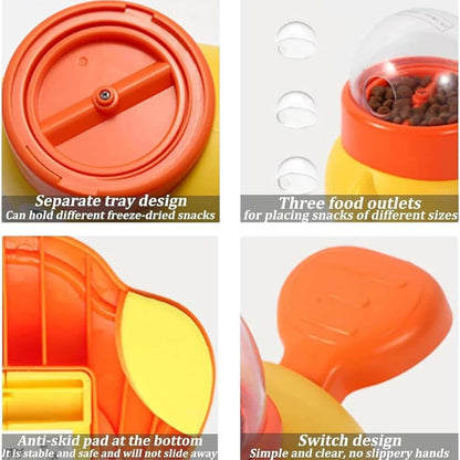 Interactive Dog Food Puzzle Toy,Pet Slow Feeder, Duck-Shaped Treat Dispenser with 3 Size Food Outlet, Dogs Slow Eating Bowl for Reduces Bloating,Encourages IQ Training (Yellow)