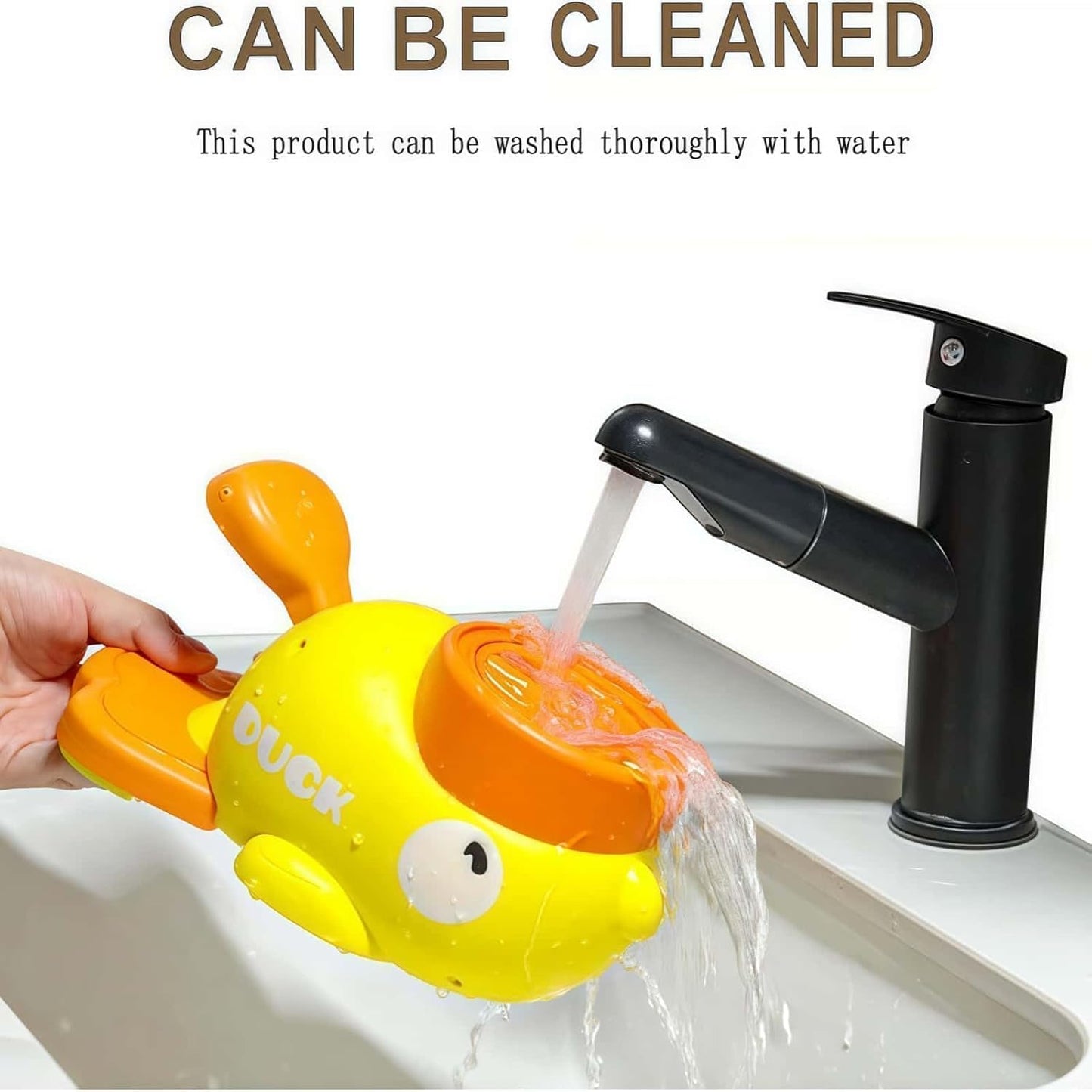 Interactive Dog Food Puzzle Toy,Pet Slow Feeder, Duck-Shaped Treat Dispenser with 3 Size Food Outlet, Dogs Slow Eating Bowl for Reduces Bloating,Encourages IQ Training (Yellow)