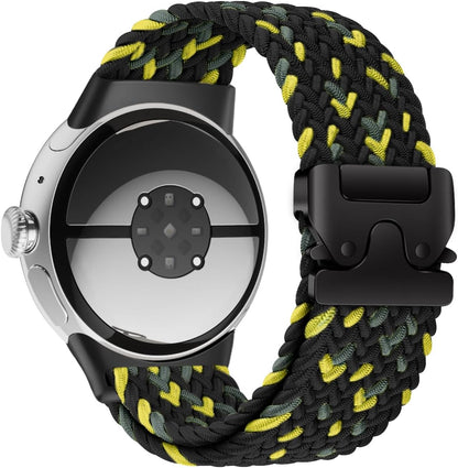 Braided Bands Compatible with Google Pixel Watch 4/3 45mm Band Men Women | Elastic Nylon Breathable Sport Straps for Pixel Watch 4 45mm Bands, Upgraded Parachute Buckle, Hand Washable and Quick-drying