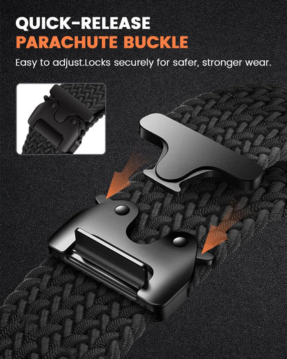 Braided Bands Compatible with Google Pixel Watch 4/3 45mm Band Men Women | Elastic Nylon Breathable Sport Straps for Pixel Watch 4 45mm Bands, Upgraded Parachute Buckle, Hand Washable and Quick-drying