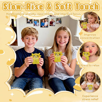 Axolotl Squishy Toy, Cute Slow Rising Fidget Toy for Stress Relief, Soft Squeeze Sensory Toy for Kids and Adults, Handheld Stress Ball for Anxiety and Focus Sitting Posture Axolotl(Yellow)