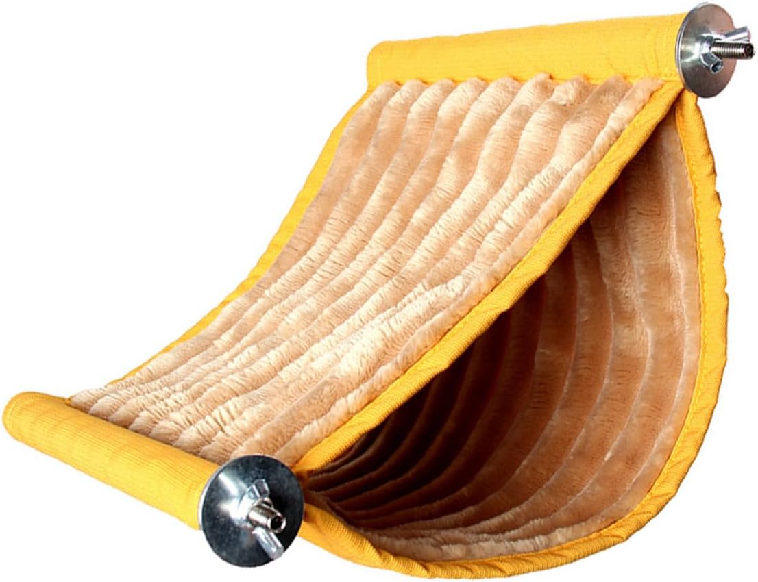 Hamster Hammock Bed Warm Hanging Swing Pet Nest Detachable Washable Fabric Yellow Small for Small Animals Cage Cozy Sleeping