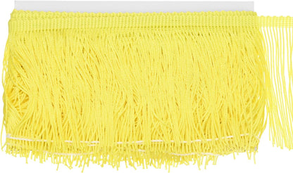 Chainette Fringe Trim, 5 Yards of 4" Polyester Braid Tassel Trim for DIY Crafts/Latin Dress/Lamp Shade Decoration/Wedding Dress/Sewing/Clothing Fringe Thread Yarn [Lemon Yellow]