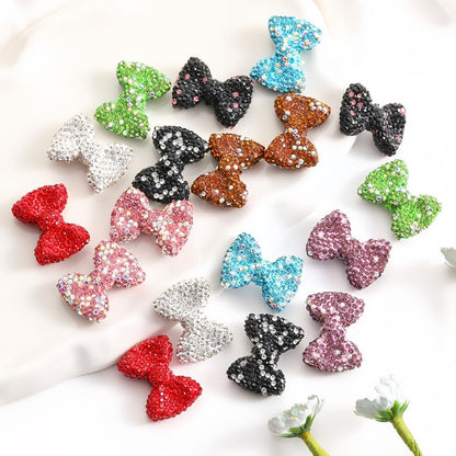 Bow Beads for Pens 10 Pcs Rhinestone Focal Bead for Crafts Fits for Beadable Pens Jewelry Making Braclets Bling Chunky Glitter Beads for DIY Supplies Yellow