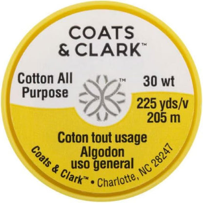Coats & Clark Cotton All Purpose Sewing Thread 100% Mercerized Cotton 225 Yards Each Spool S970 2 Pack Bundle with 3 Needle Threaders (Yellow)