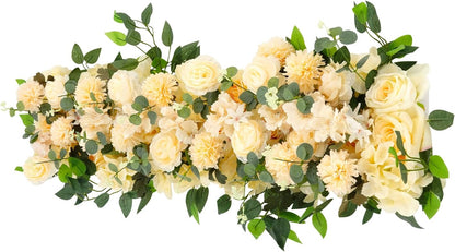 Wedding Flower, Rustic Artificial Floral Swag, 39’’Table Centerpieces, Wall Decor Arrangement Supplies, Reception Backdrop Floral Decoration for Home Party Wedding(Yellow)