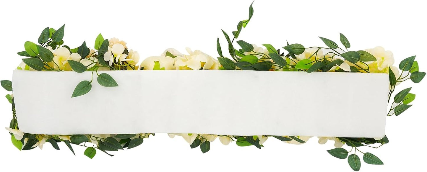Wedding Flower, Rustic Artificial Floral Swag, 39’’Table Centerpieces, Wall Decor Arrangement Supplies, Reception Backdrop Floral Decoration for Home Party Wedding(Yellow)