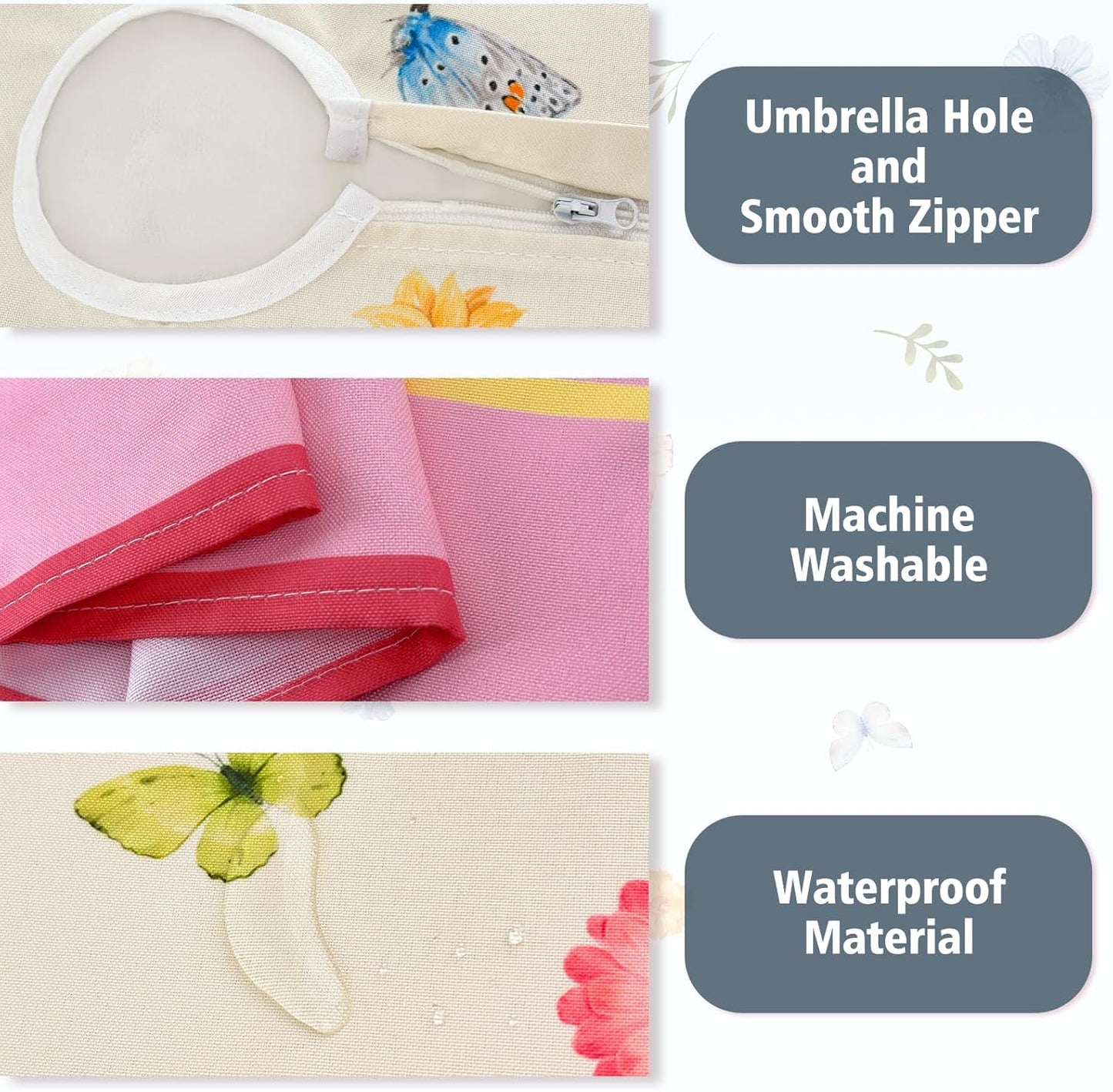 Lemon Outdoor Tablecloth with Umbrella Hole 60" x 84" Waterproof Zipper Table Cloth for Garden - Ideal Patio Table Cover for Picnics, Camping, and Yard Use