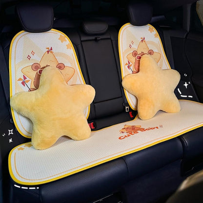 4 Pack Star Car Headrest Pillow and Lumbar Support Pillow Soft Yellow Star Decorative Pillows for Driving Cars Decor