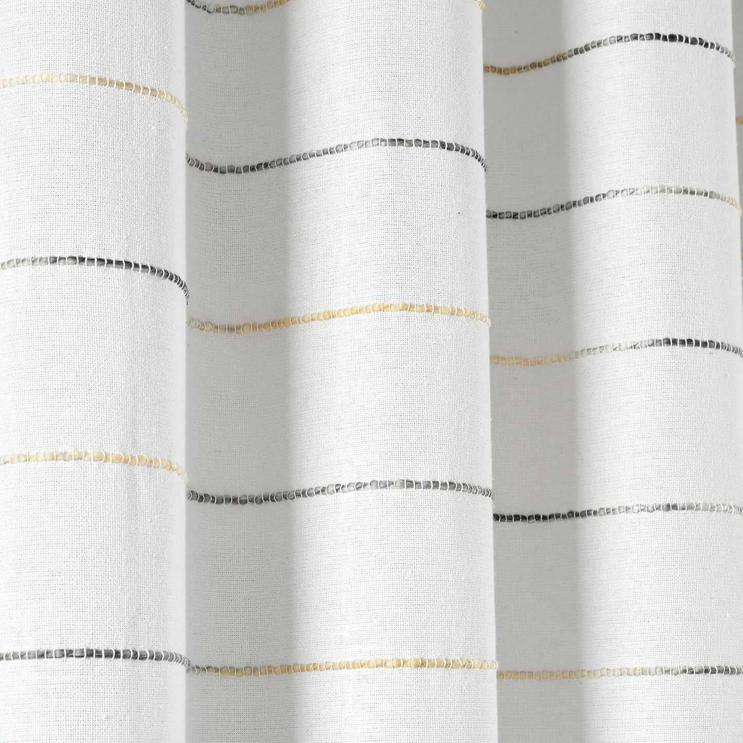 Ombre Stripe Yarn Dyed Cotton Shower Curtain, 72" W x 72" L, Yellow & Gray - Fabric Shower Curtains - Striped Bathroom Curtain - Farmhouse & Coastal Decor