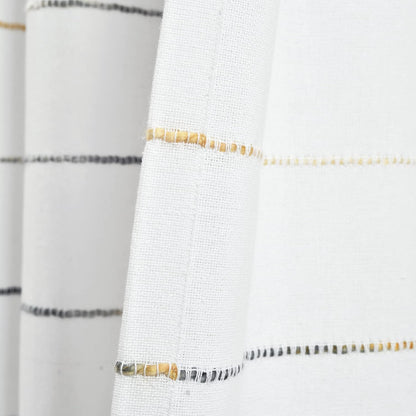 Ombre Stripe Yarn Dyed Cotton Shower Curtain, 72" W x 72" L, Yellow & Gray - Fabric Shower Curtains - Striped Bathroom Curtain - Farmhouse & Coastal Decor
