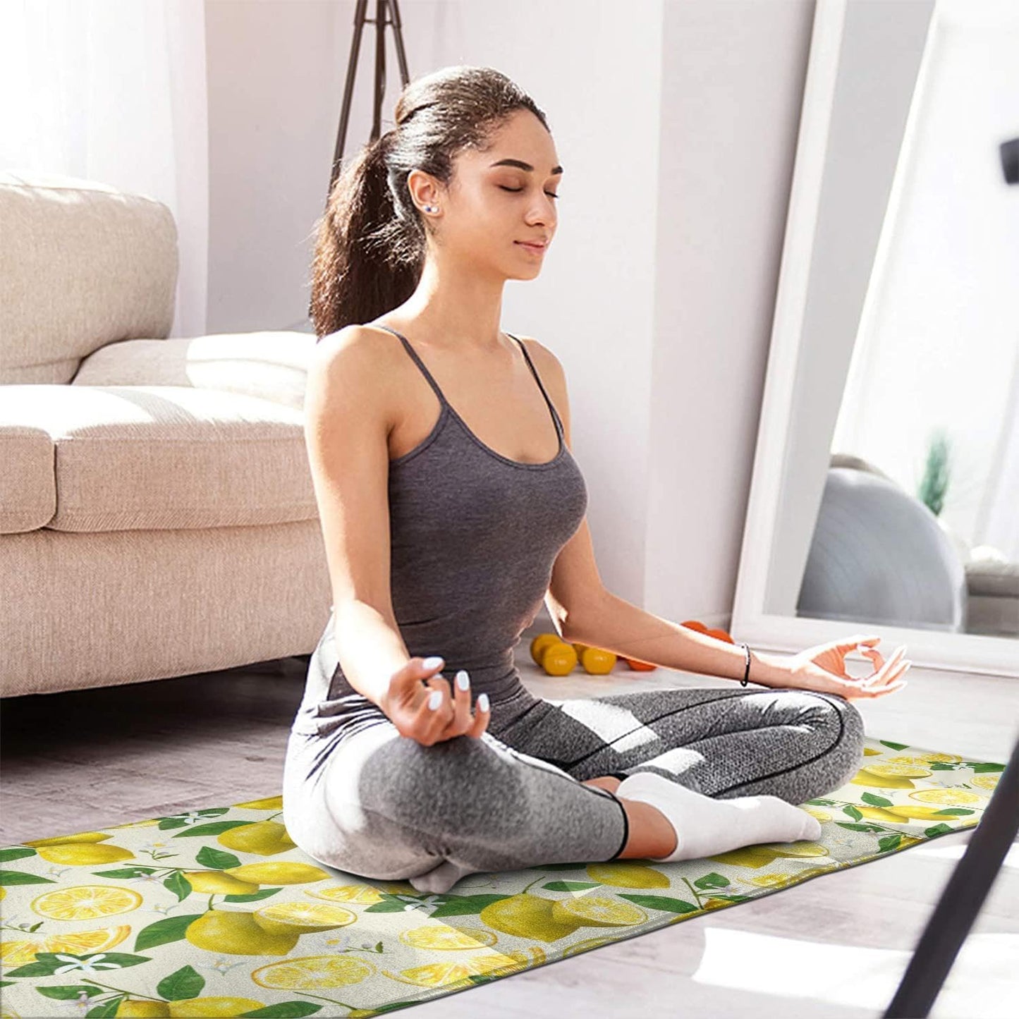 2 Piece Lemon Kitchen Decor Rugs Set, Farmhouse Country Kitchen Rugs and Mats Non Skid Washable Absorbent Microfiber Kitchen Accessories Decoration Floor Mats 17"x47"+17"x30"