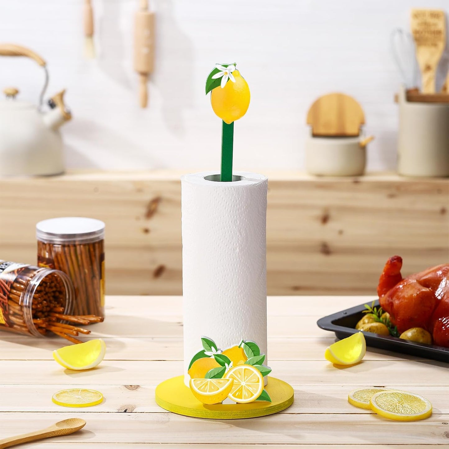 Lemon Paper Towel Holder Lemon Kitchen Decor Kitchen Fun Paper Towel Holder Dispenser for Bedroom Toilet Countertop Decor