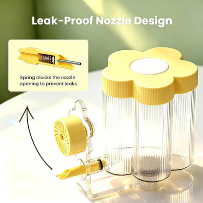 8.4 Oz No Mess Bird Water Feeder, Auto Parrot Cage Water Dispenser (Yellow) | Magnetic Mount, Drip-Free, Easy Top Refill, Mount Inside or Outside Cage, for Parakeets Cockatiels Budgies Lovebirds Canary