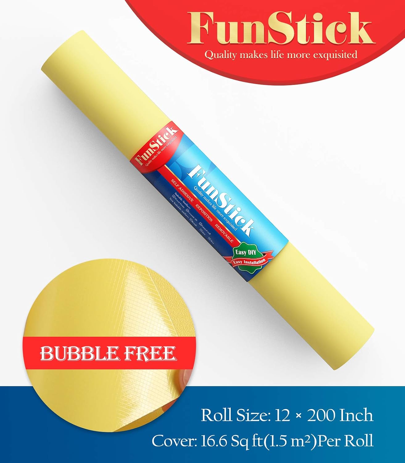 Bright Yellow Wallpaper Stick and Peel for Kids Bedroom Matte Yellow Contact Paper Peel and Stick Yellow Wallpaper Self Adhesive Thick Removable Wall Paper for Cabinet Desk Drawers 12" x 200"