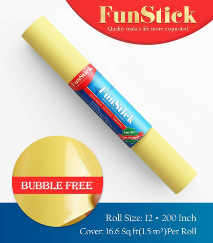Bright Yellow Wallpaper Stick and Peel for Kids Bedroom Matte Yellow Contact Paper Peel and Stick Yellow Wallpaper Self Adhesive Thick Removable Wall Paper for Cabinet Desk Drawers 12" x 200"