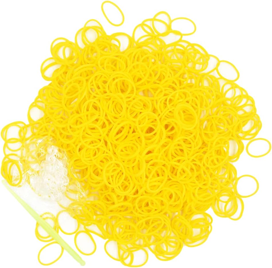 3000 Loom Rubber Bands Refill Kit,75 S-Clips & 5 Hooks Bracelet DIY Yellow | Premium Rubber Band Bracelet Making Supplies for Kids DIY Crafting Gift