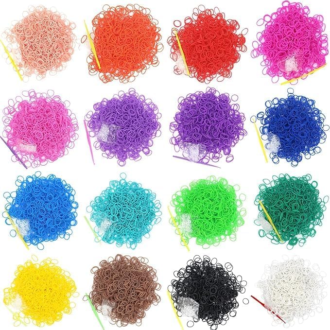 3000 Loom Rubber Bands Refill Kit,75 S-Clips & 5 Hooks Bracelet DIY Yellow | Premium Rubber Band Bracelet Making Supplies for Kids DIY Crafting Gift