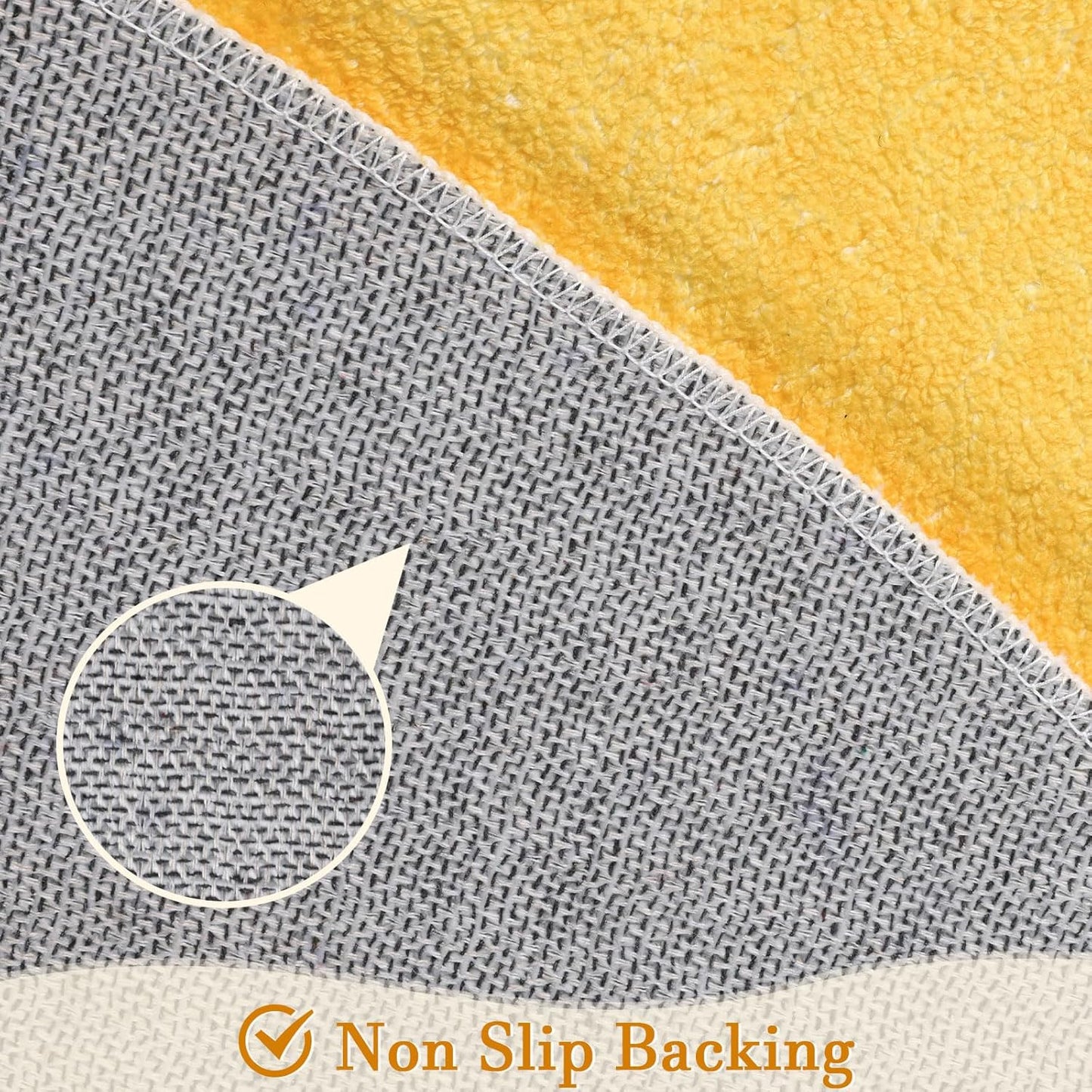 Round ABC Area Rug,47 Inch Soft Floor Carpet,Yellow | Washable Alphabet Circle Rug,Non Slip Floor Mat Ideal for Bedrooms,Kids Rooms,Classrooms