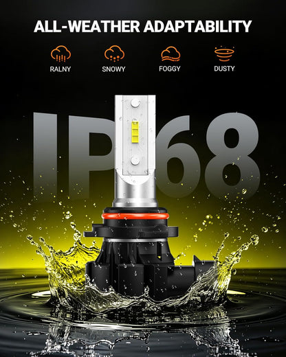 9006 LED Fog Light Bulbs Yellow, 600% Brightness 9006 HB4 LED Fog Light, 3000K Amber Strong Penetration 9006 Fog Light Led Bulb Yellow Replacement for Cars,Trucks(Pack of 2)