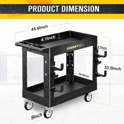 4 Tier Rolling Tool Cart on Wheels with Professional Tool Cart with Locking Drawer-Metal, 400LBS Load Capacity Heavy Duty Storage with Pegboard for Repair Shop, Garage, Warehouse, Workshop