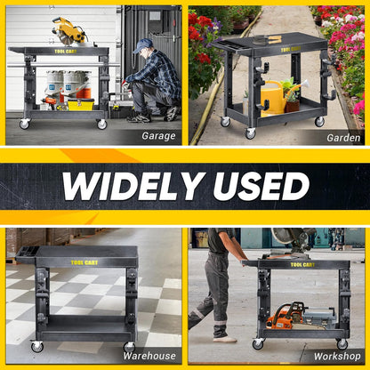 4 Tier Rolling Tool Cart on Wheels with Professional Tool Cart with Locking Drawer-Metal, 400LBS Load Capacity Heavy Duty Storage with Pegboard for Repair Shop, Garage, Warehouse, Workshop