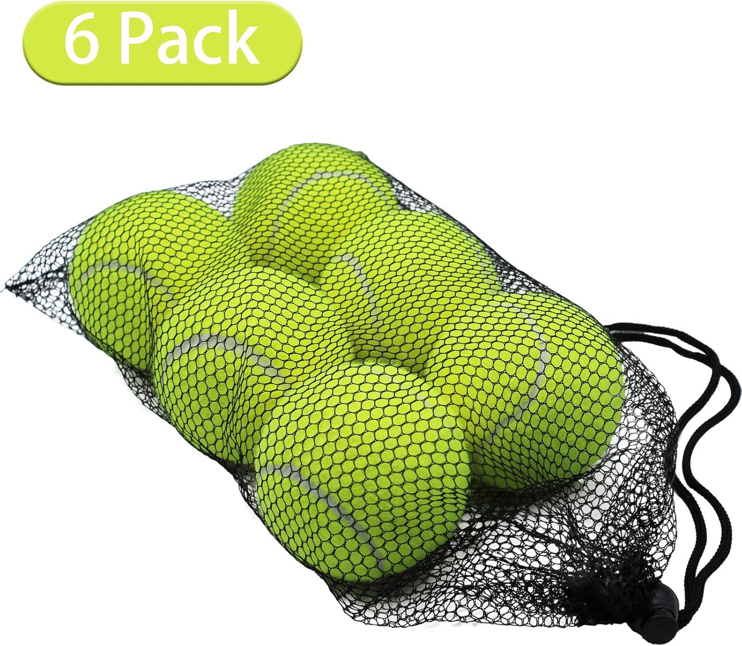 SHYUJAJIE Tennis Balls, 6 Pack Training Tennis Balls,High Elasticity Practice Balls for Beginner, Playing Balls for Dogs