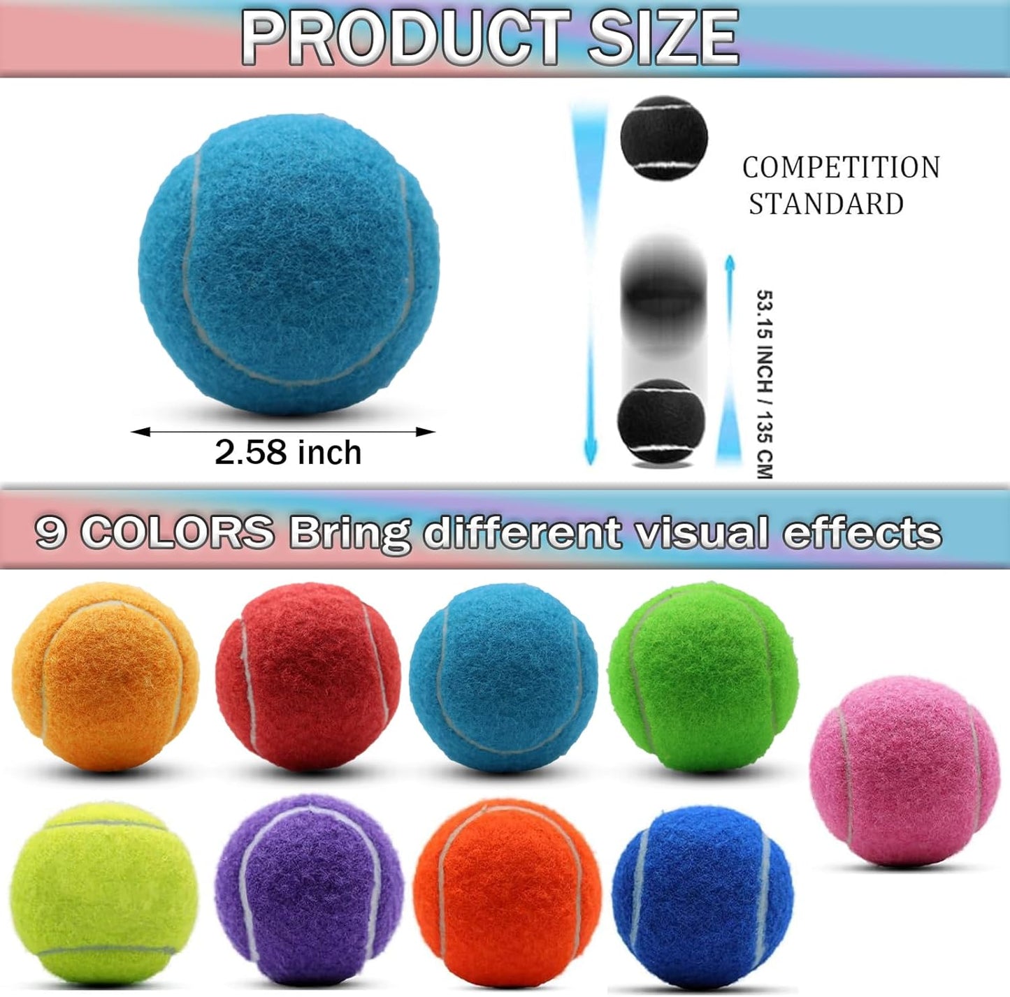 SHYUJAJIE Tennis Balls, 6 Pack Training Tennis Balls,High Elasticity Practice Balls for Beginner, Playing Balls for Dogs