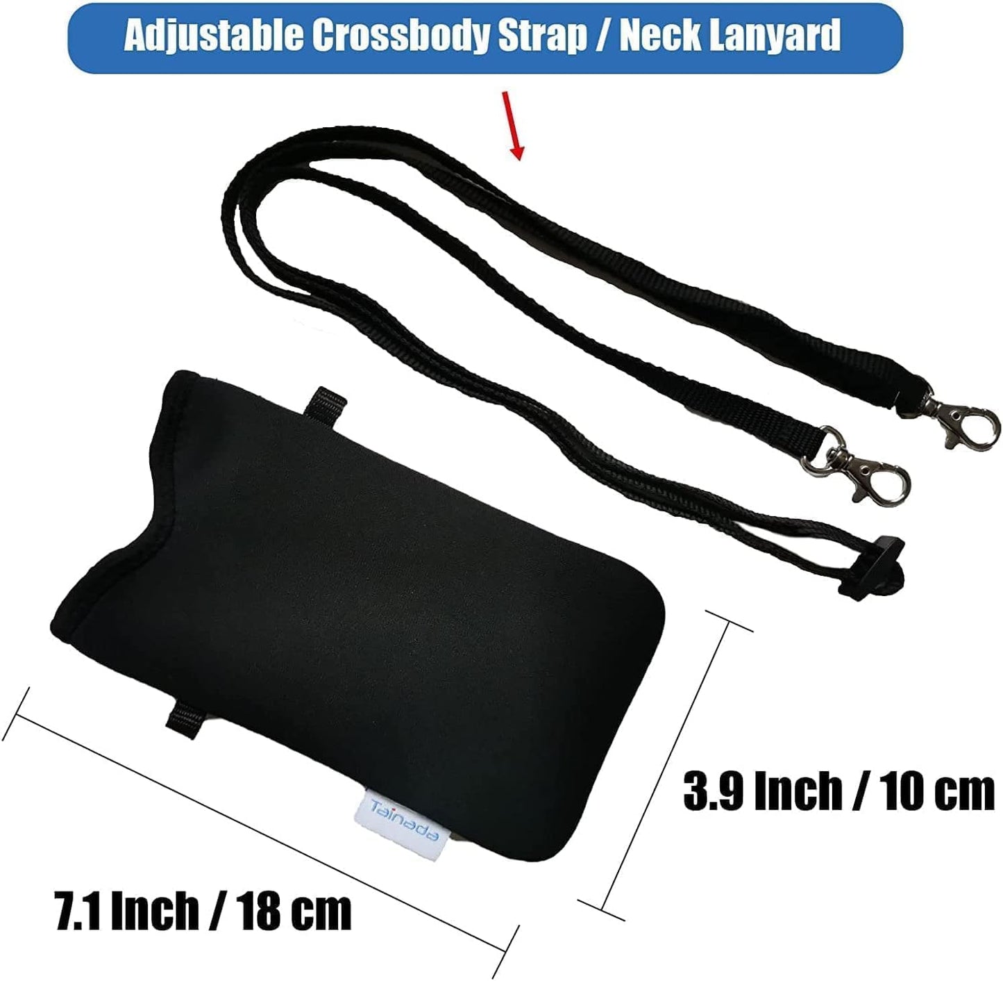 Neoprene Phone Pouch w/Crossbody, Neck Lanyard (You Decide Yellow) | For Men/Women. Compatible with iPhone 17/16 Pro Max, Air, 16e, 16/15 Plus; Samsung S26/S25, A57/56; Moto Razr Ultra, G Stylus