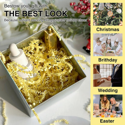 2LB Crinkle Paper Shred Filler for Gift Box Bag and Basket On Holidays (Light Yellow)