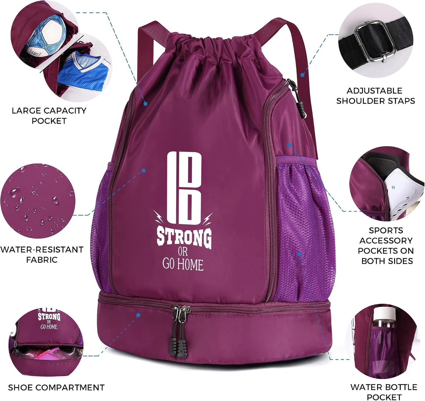Youth Soccer Bags Boys Girls Backpack for Soccer Basketball Volleyball & Football with Ball Compartment