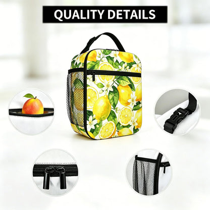 Yellow Lemon Lunch Bag for Women - Leak-Proof Cooler Lunch Containers for Sports, Travel, Hiking, Office