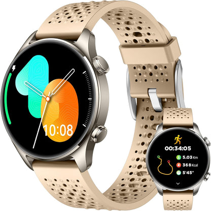 Smartwatch with GPS for Android iPhone 30m Waterproof Outdoor Watch | Fitness Watch for Women Men Bluetooth Call, 1.43" AMOLED Round Display, Heart Rate/Sleep/SpO2 Monitor, 100+ Sport Modes