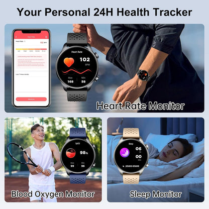 Smartwatch with GPS for Android iPhone 30m Waterproof Outdoor Watch | Fitness Watch for Women Men Bluetooth Call, 1.43" AMOLED Round Display, Heart Rate/Sleep/SpO2 Monitor, 100+ Sport Modes