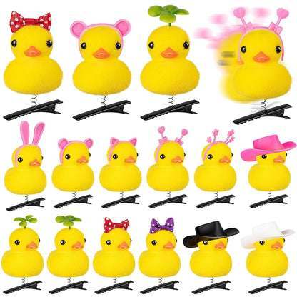 12 Pcs Duck Hair Clips, Cute Festival Rave Sprouts, Yellow Duck Hairpin Accessorie for School Home Party Props