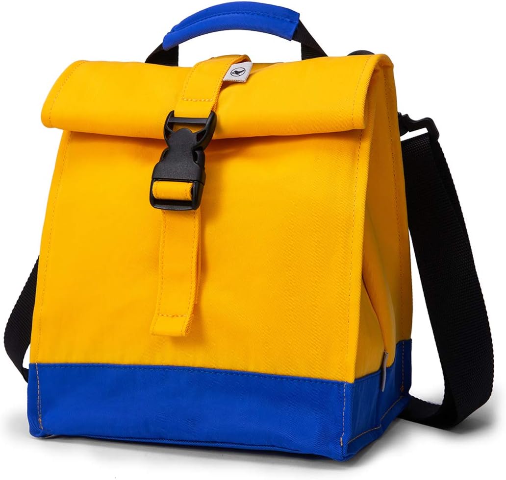 Insulated Lunch Bag Rolltop Lunch Box Tote Lunchbox Bag for Women, Men, Boys and Girls (Yellow)
